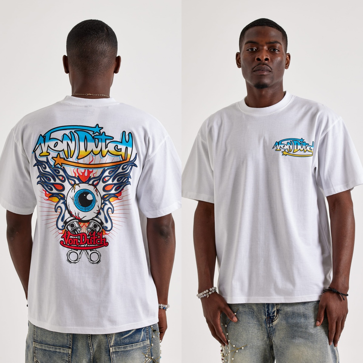 Streetwear Brand Trends - Koszulka Flying Eyeball Flames Von Motorcycle