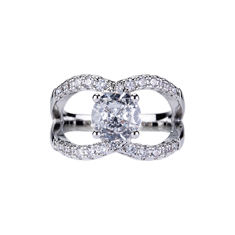 Streetwear Brand Jewelry - 925 srebro błyszcząca cyrkonia damski pierścionek